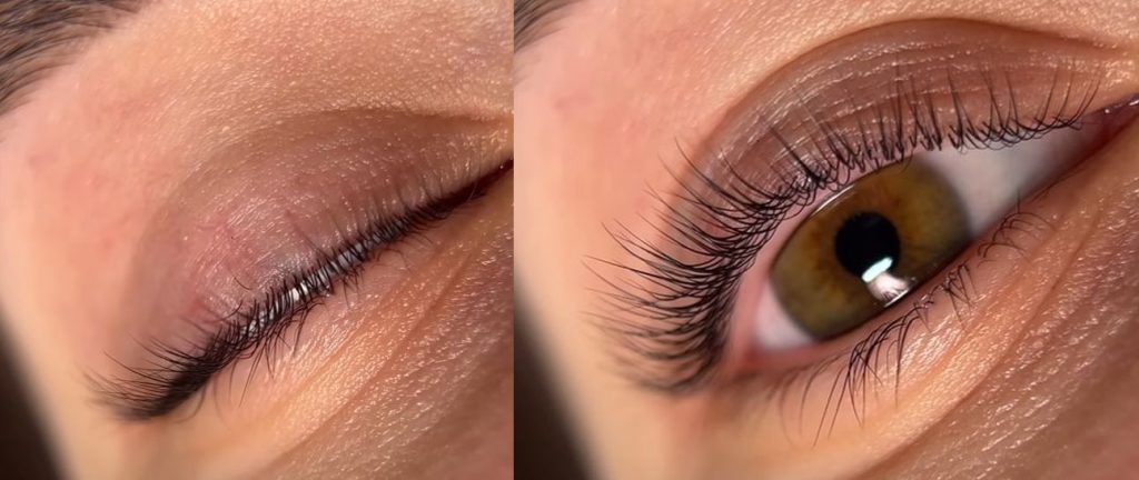 lash lift before and after